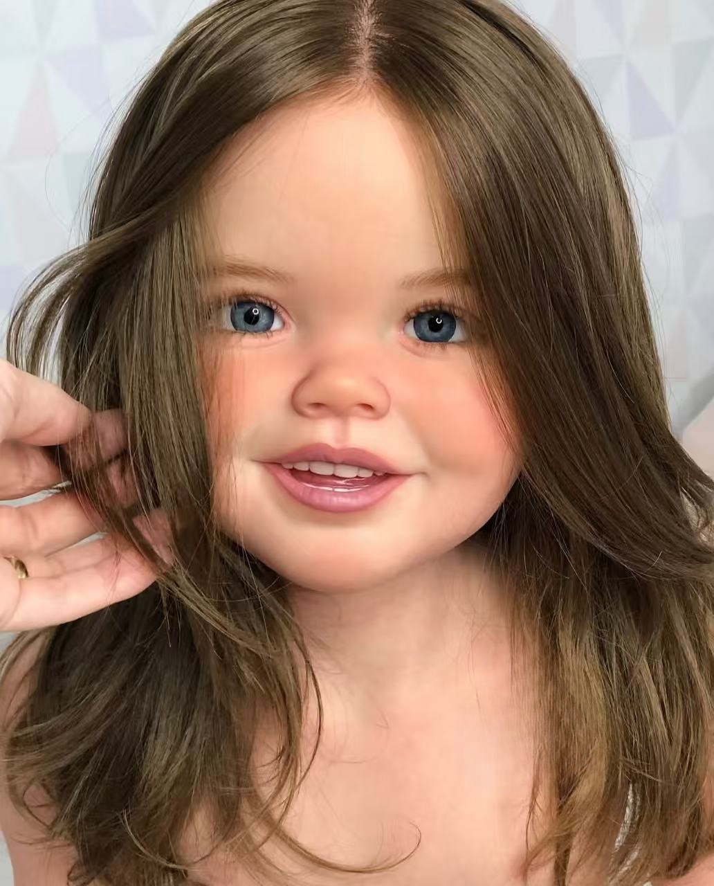 40inch Finished Painted Toddler Girl Reborn Doll Smile Face Rooted Hair Toy Gift