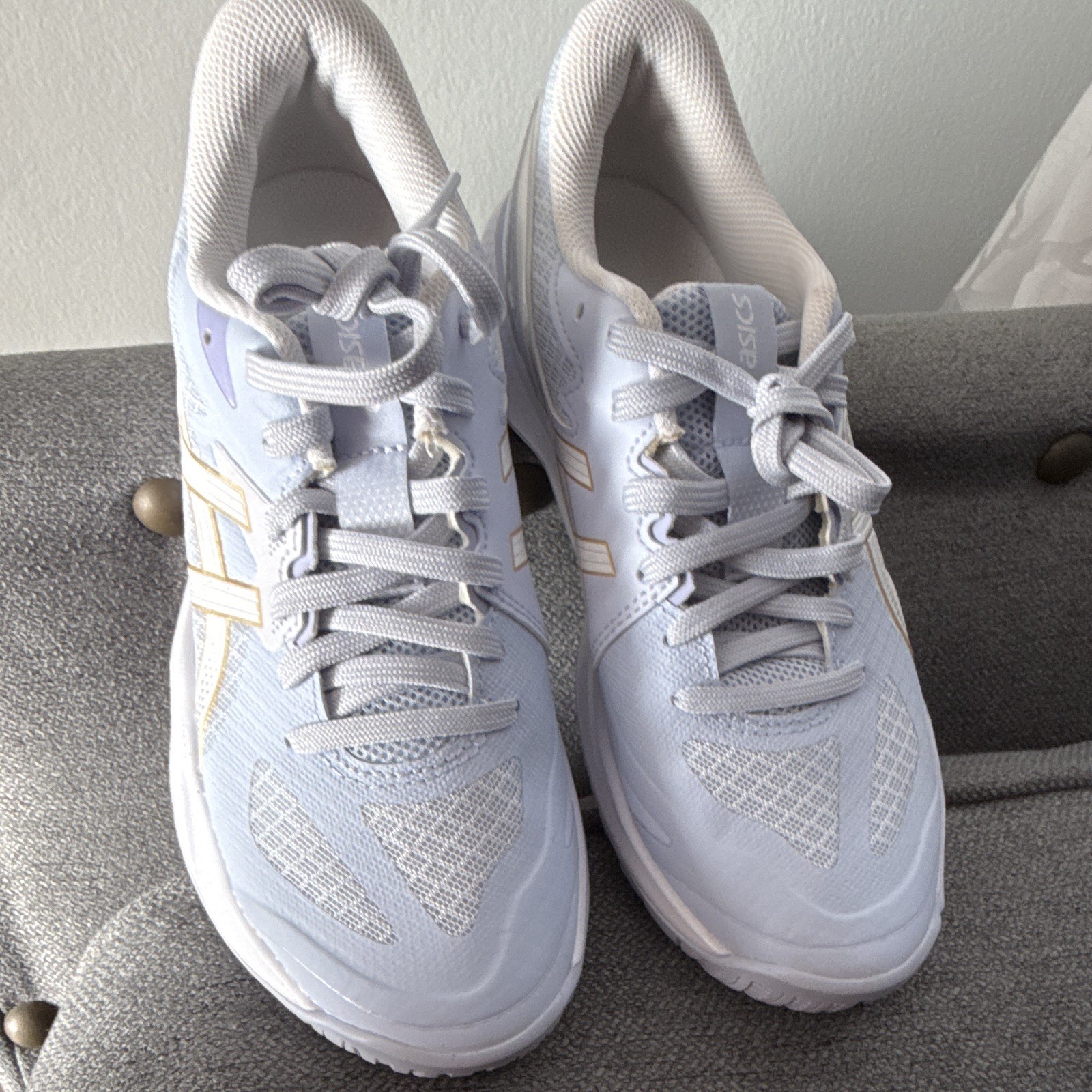 ASICS blue white Lace-Up Low Top Unisex Athletic Sneakers for Activewear Casual