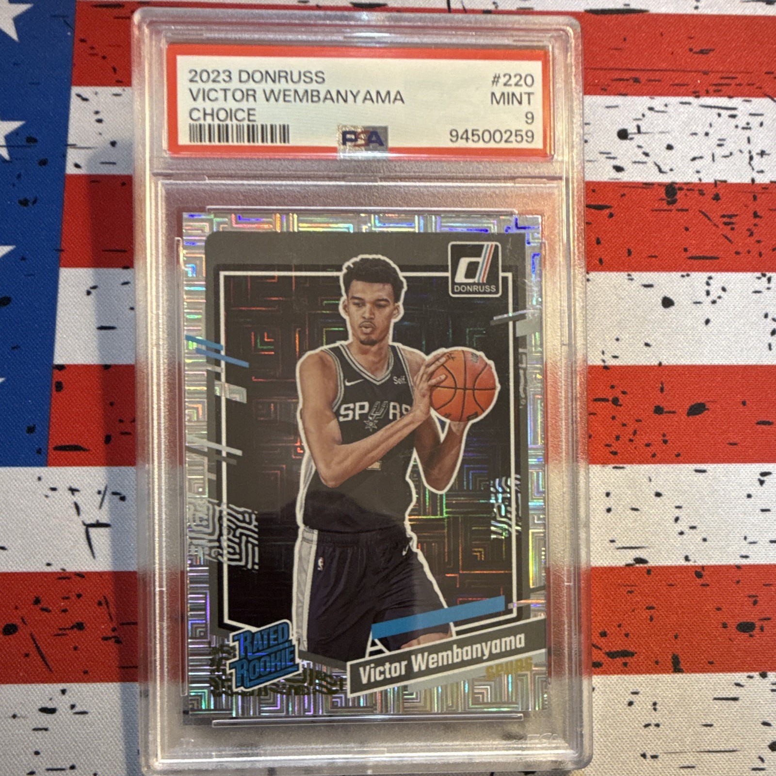 Panini 2023-24 Donruss Victor Wembanyama Rated Rookie Choice #220 PSA 9