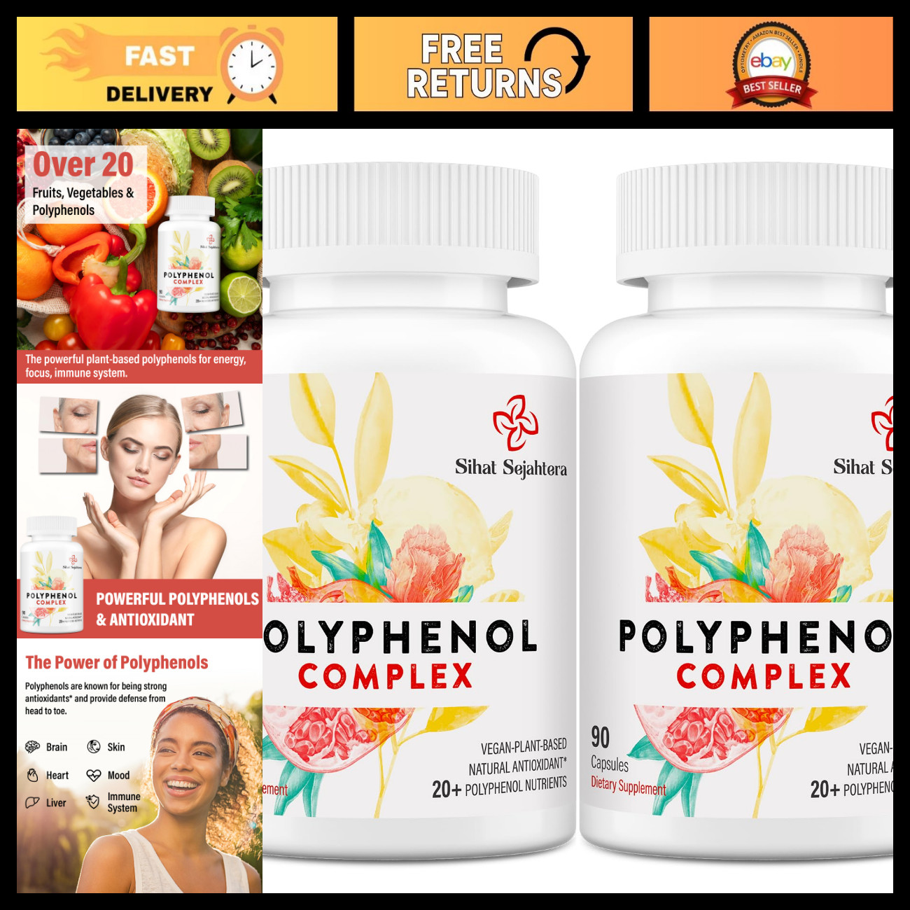67,500 MG Polyphenols Supplement - Antioxidants, Age Defense, Energy & Immune Su