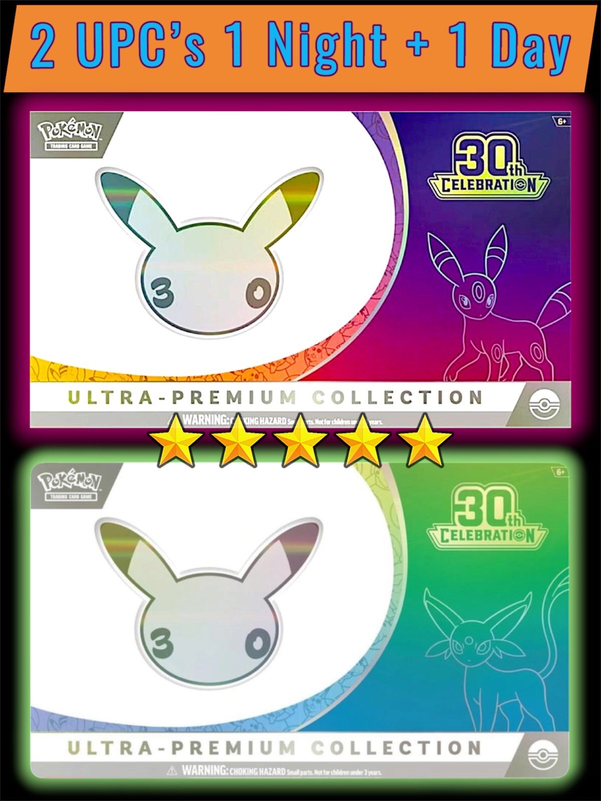 PRE SALE - 2x Pokemon TCG : 30th Celebration UPC Bundle - 1 Night + 1 Day  11/16