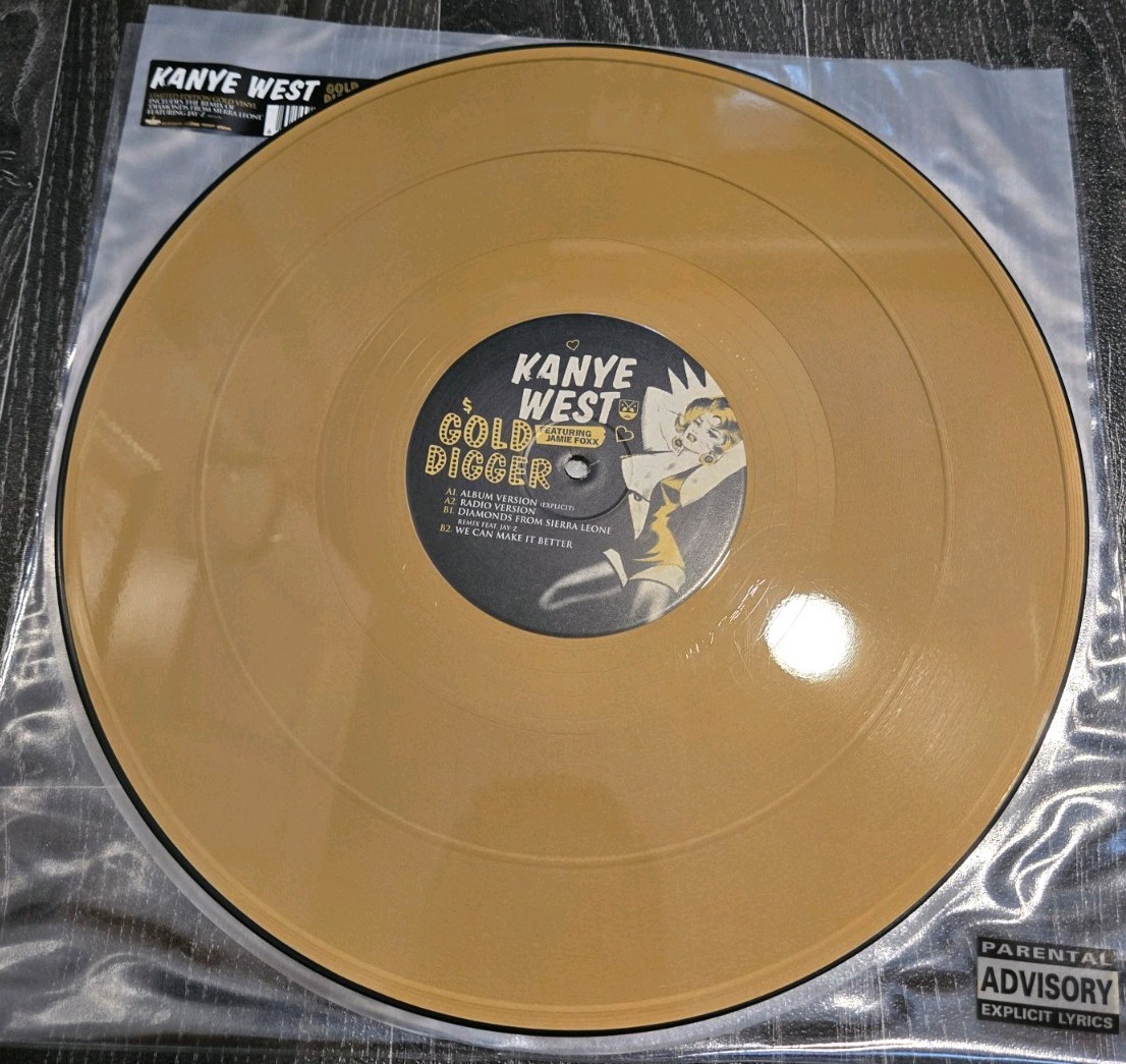 KANYE WEST - GOLD DIGGER - RARE LTD ED COLOUR 12” VINYL RECORD HIPHOP KANYE WEST - GOLD DIGGER - RARE LTD ED COLOUR 12” VINYL RECORD HIPHOP