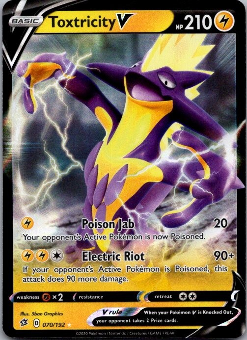 Toxtricity V Holo Ultra Rare SWSH02: Rebel Clash 070/192 NM
