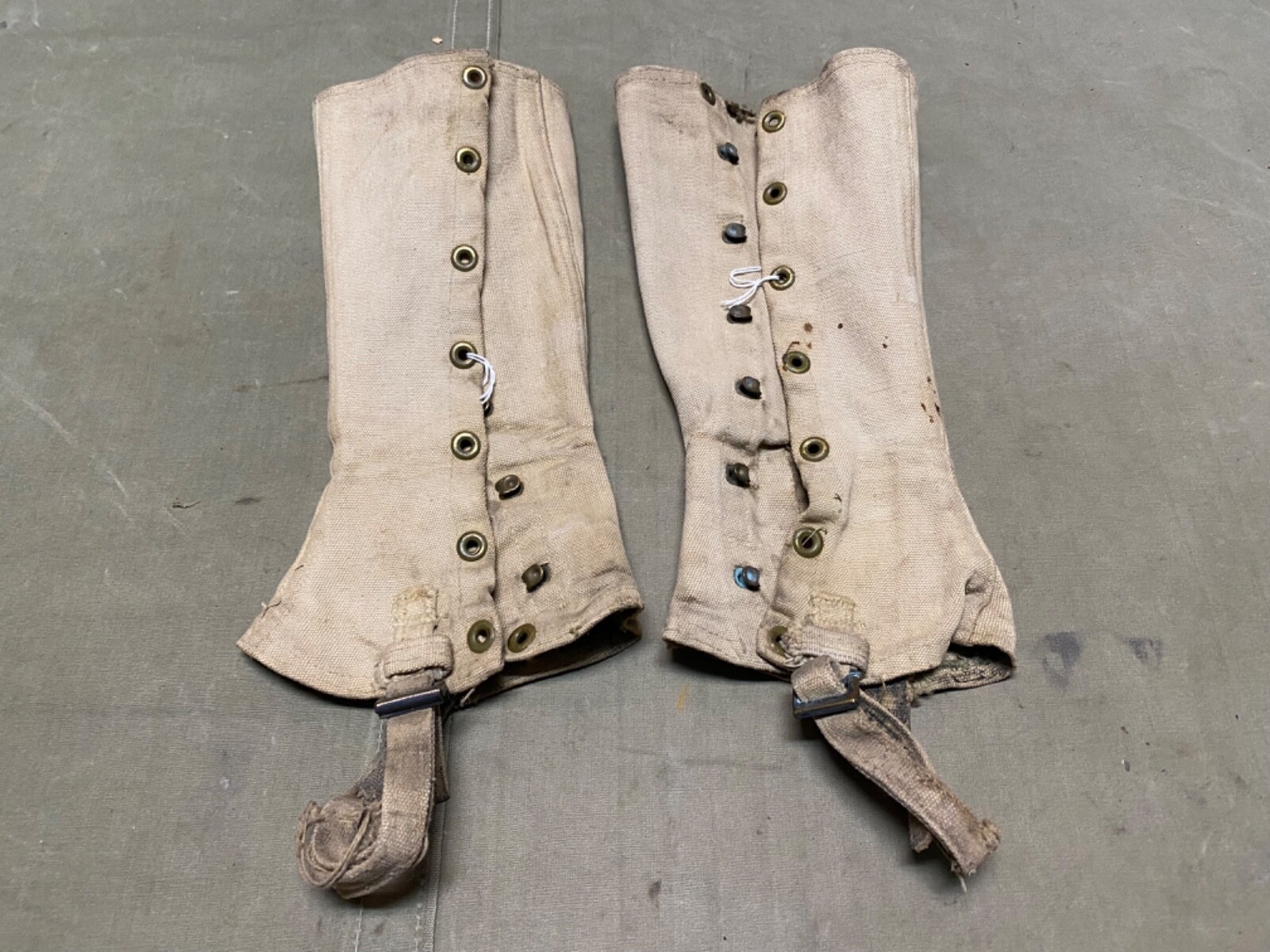 ORIGINAL PRE WWI US ARMY M1907 COMBAT FIELD LEGGINGS-SIZE 1