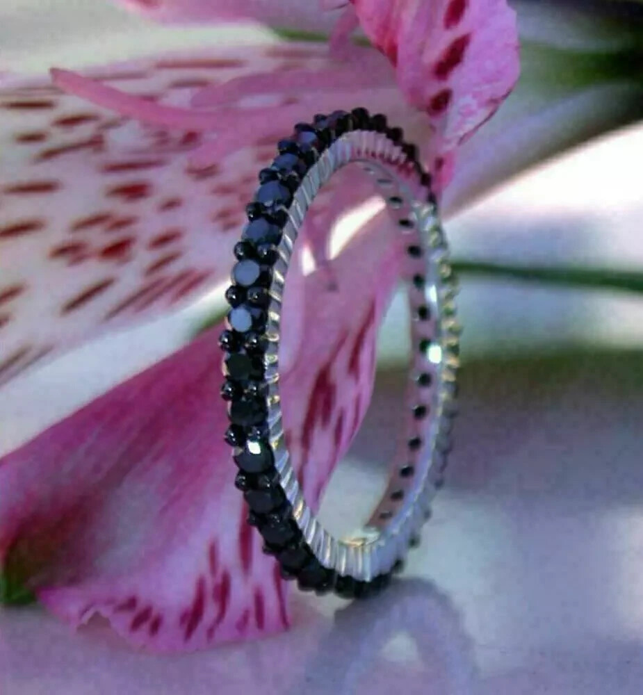 1.87Ct Lab Created Diamond Full Eternity Wedding Band 14k White Gold Finish