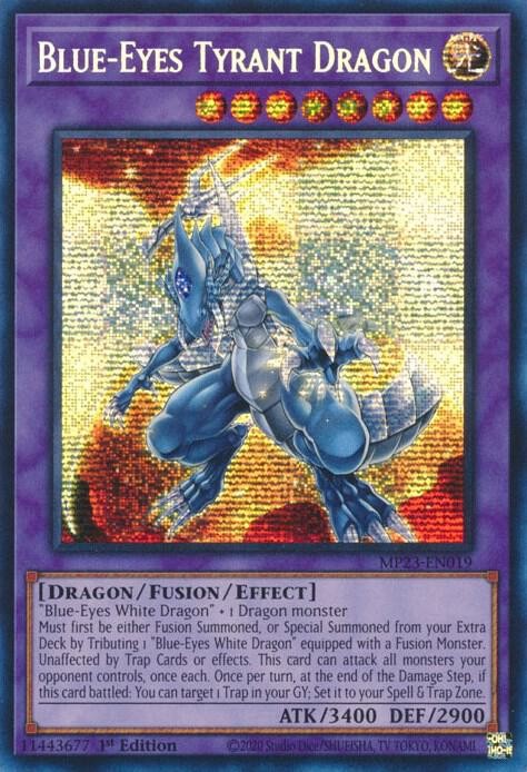 YUGIOH 1x Blue-Eyes Tyrant Dragon Prismatic Secret Rare MP23-EN019 NM