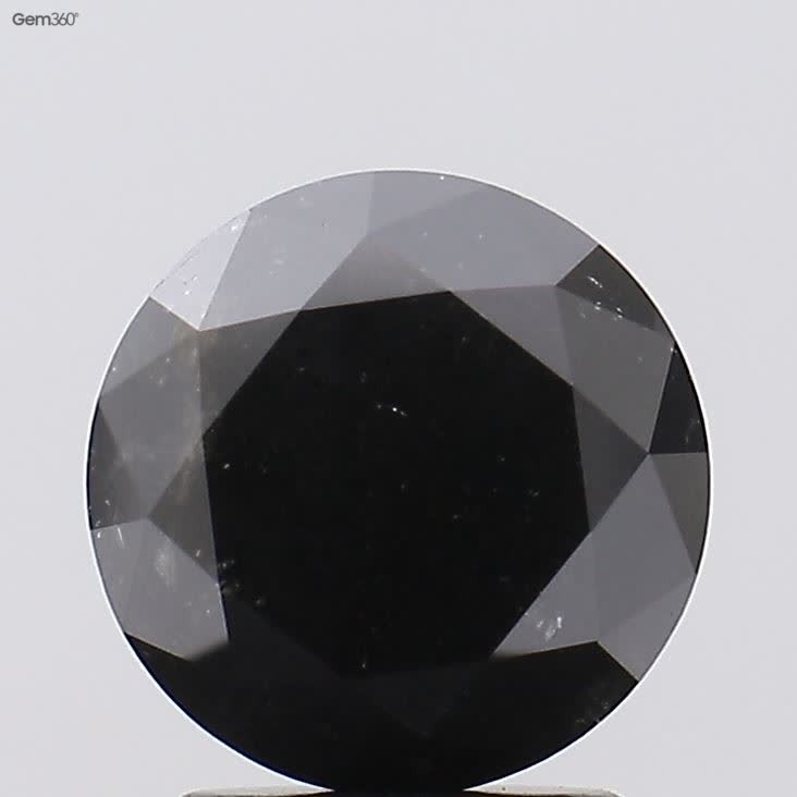 2.55CT Natural (non enhanced)Black Brilliant Cut Round Diamond: 8.20×5.50MM 2.55CT Natural (non enhanced)Black Brilliant Cut Round Diamond: 8.20×5.50MM