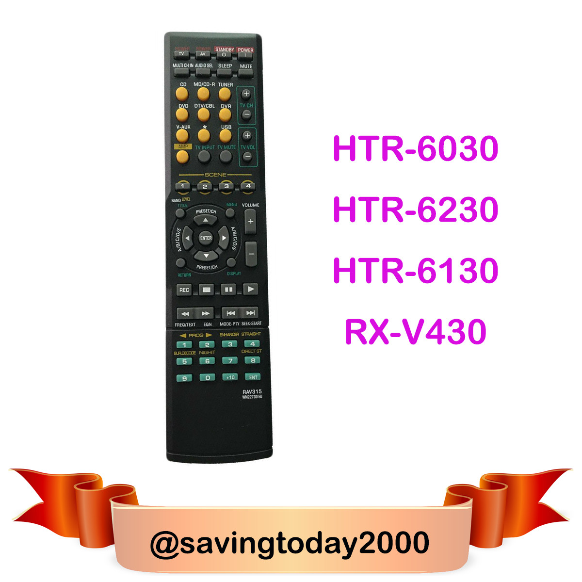 New Remote Control For YAMAHA HTR-6030 HTR-6230 HTR-6130 RX-V430 AV Receiver