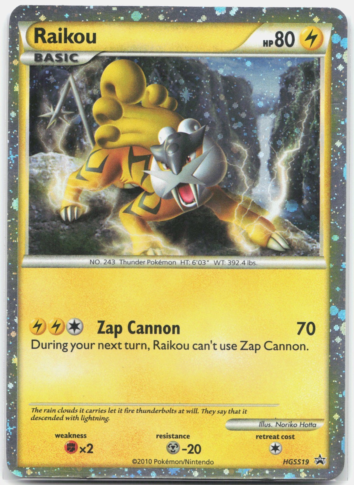 Raikou Promo HGSS Promos PR Lightning Holo HGSS19 2010 LP