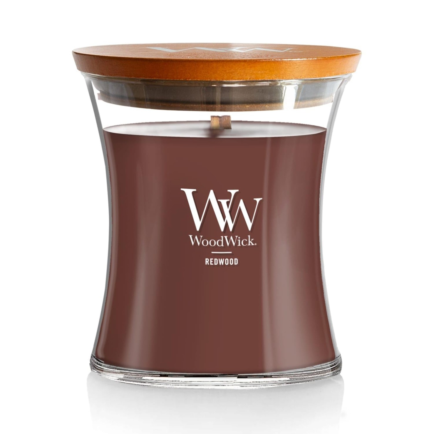 WoodWick Redwood Holiday Candle Gifts for Women and Men, 9.7 oz Medium Hourglass