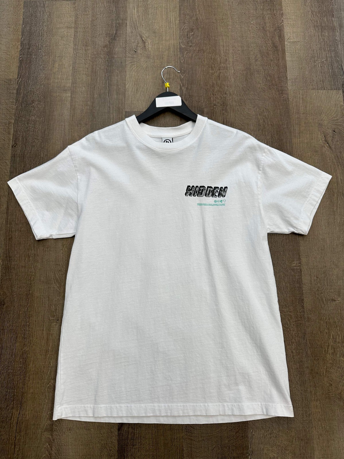 Hidden x Daniel Arsham Eroded H Logo Tee White - Size Medium