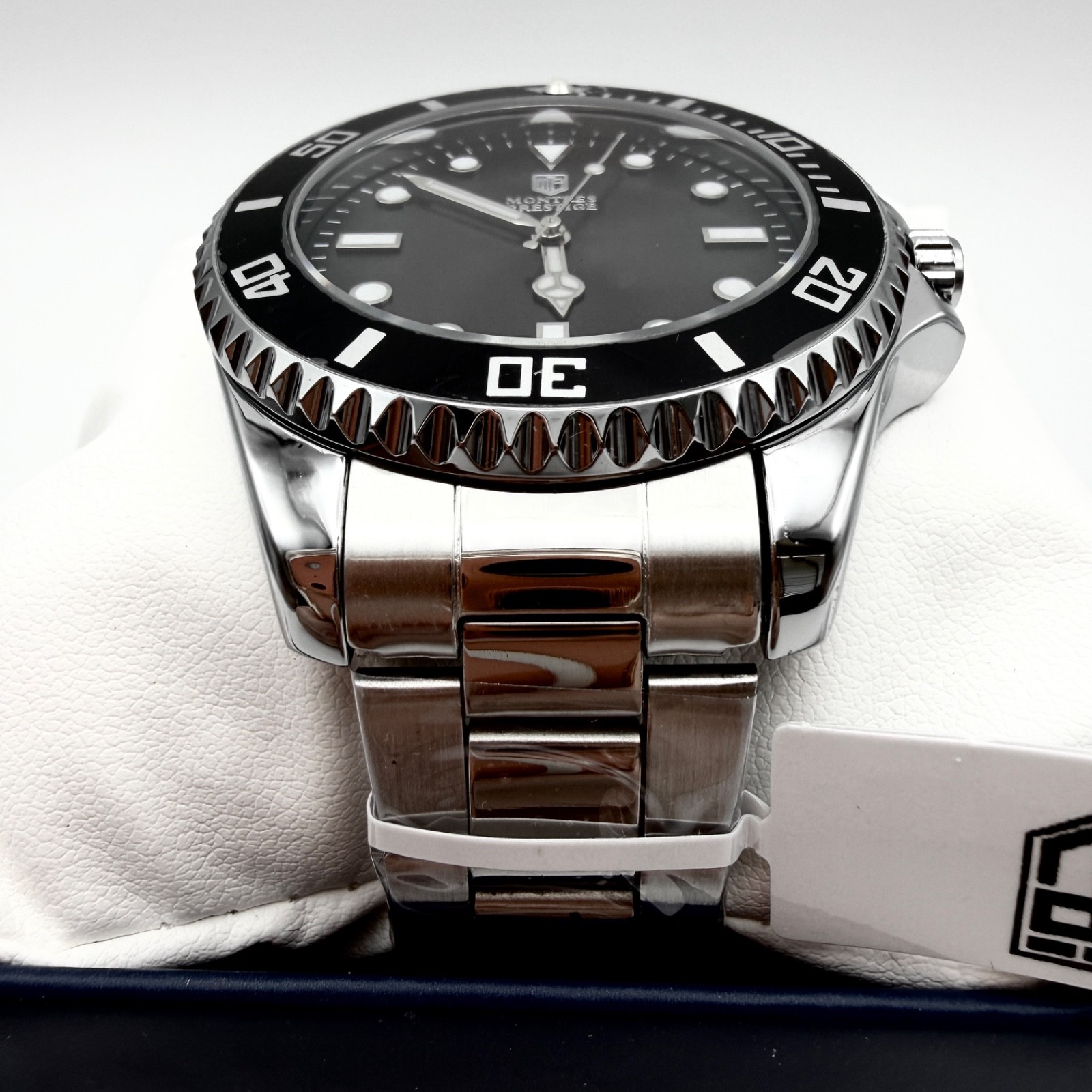 NEW MONTRES PRESTIGE x INVICTA Men's Submariner Black Diver Bezel Watch XL 42MM