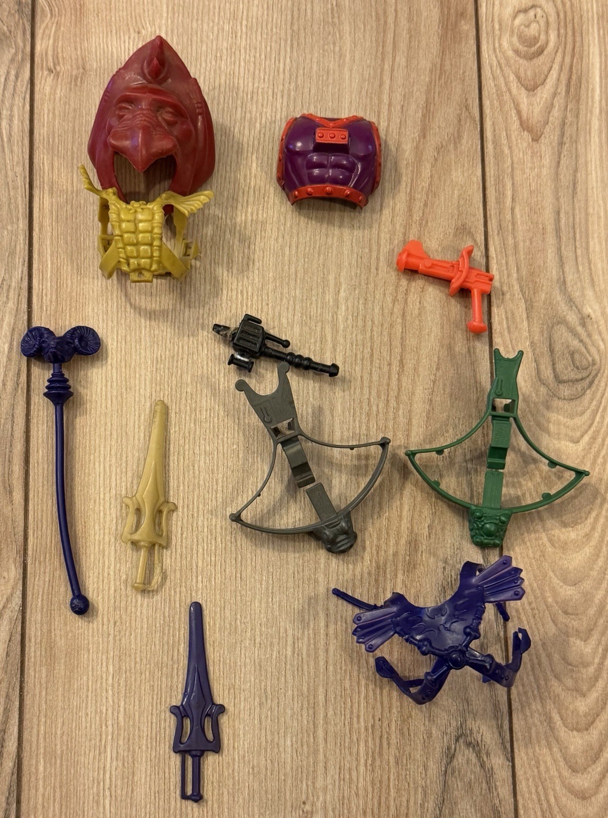 Lot Of 11 Vintage 80s He-Man The Masters Of The Universe Armor and Weapons Lot Of 11 Vintage 80s He-Man The Masters Of The Universe Armor and Weapons