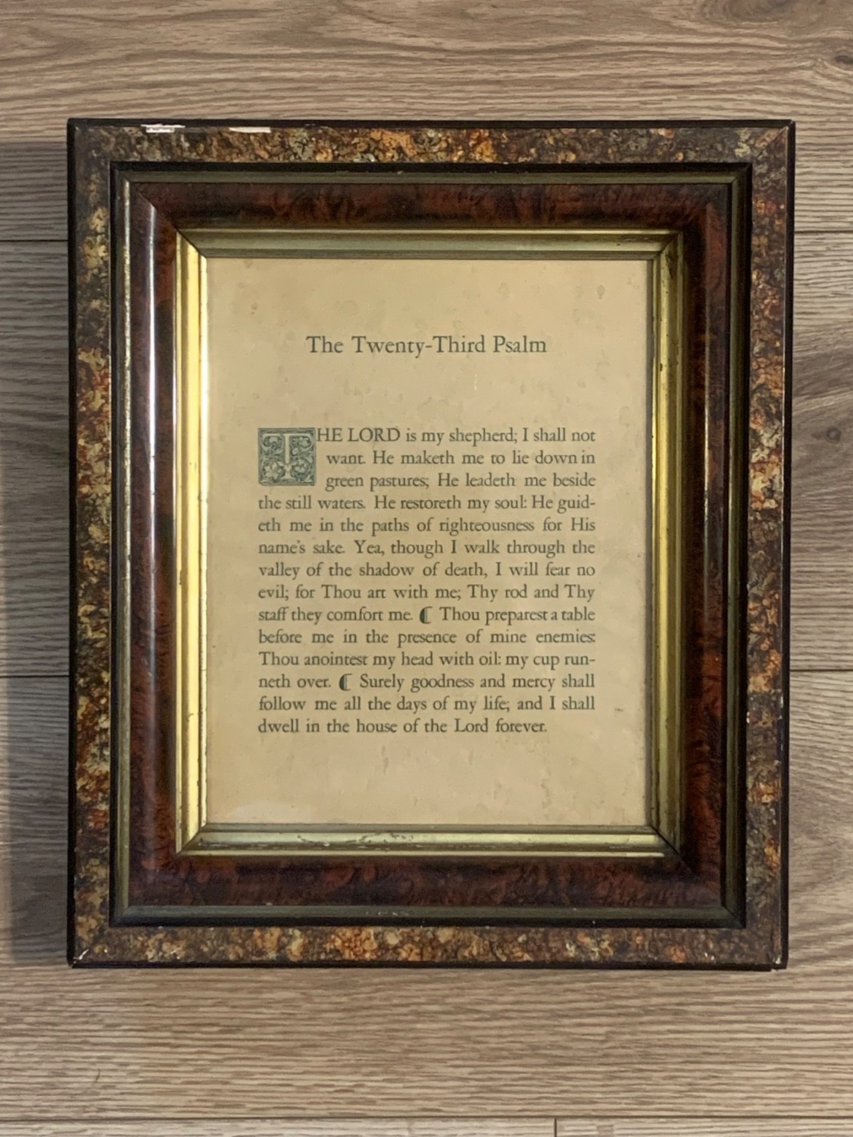 Antique Victorian Psalm 23 The Twenty-Third Psalm Framed 1880s to 1920s