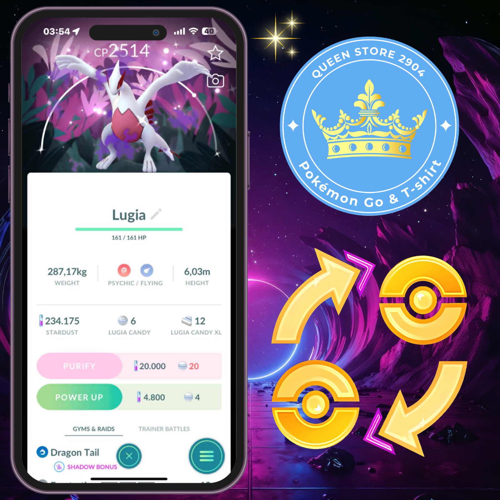 PTCentraI —TRADE GO— Shiny Lugia —Special Background—Go Wild Area 2025—Digital