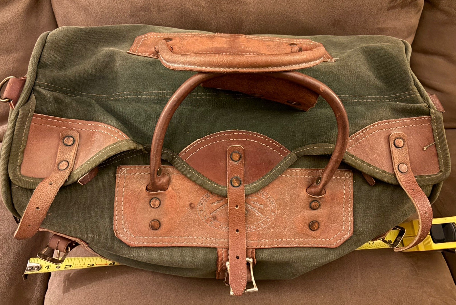 Vintage Orvis Battenkill Canvas & Leather Duffel Bag Field Travel Gear Vintage Orvis Battenkill Canvas & Leather Duffel Bag Field Travel Gear