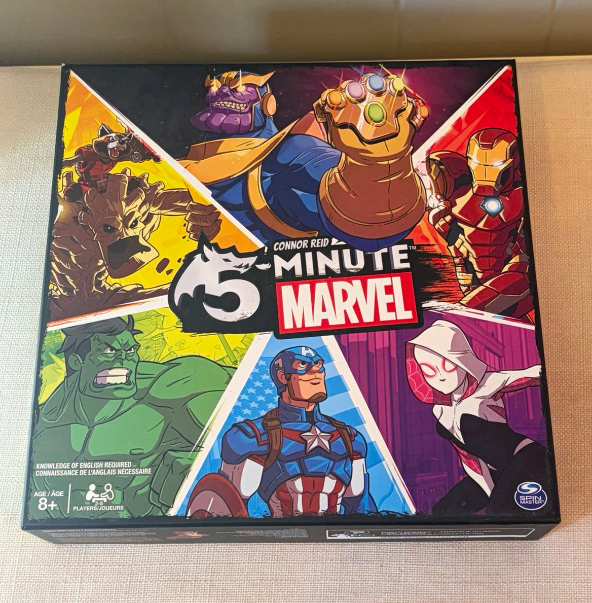 5-Minute Marvel Card Game Spin Master Connor Reid 100% Complete Thanos Avengers
