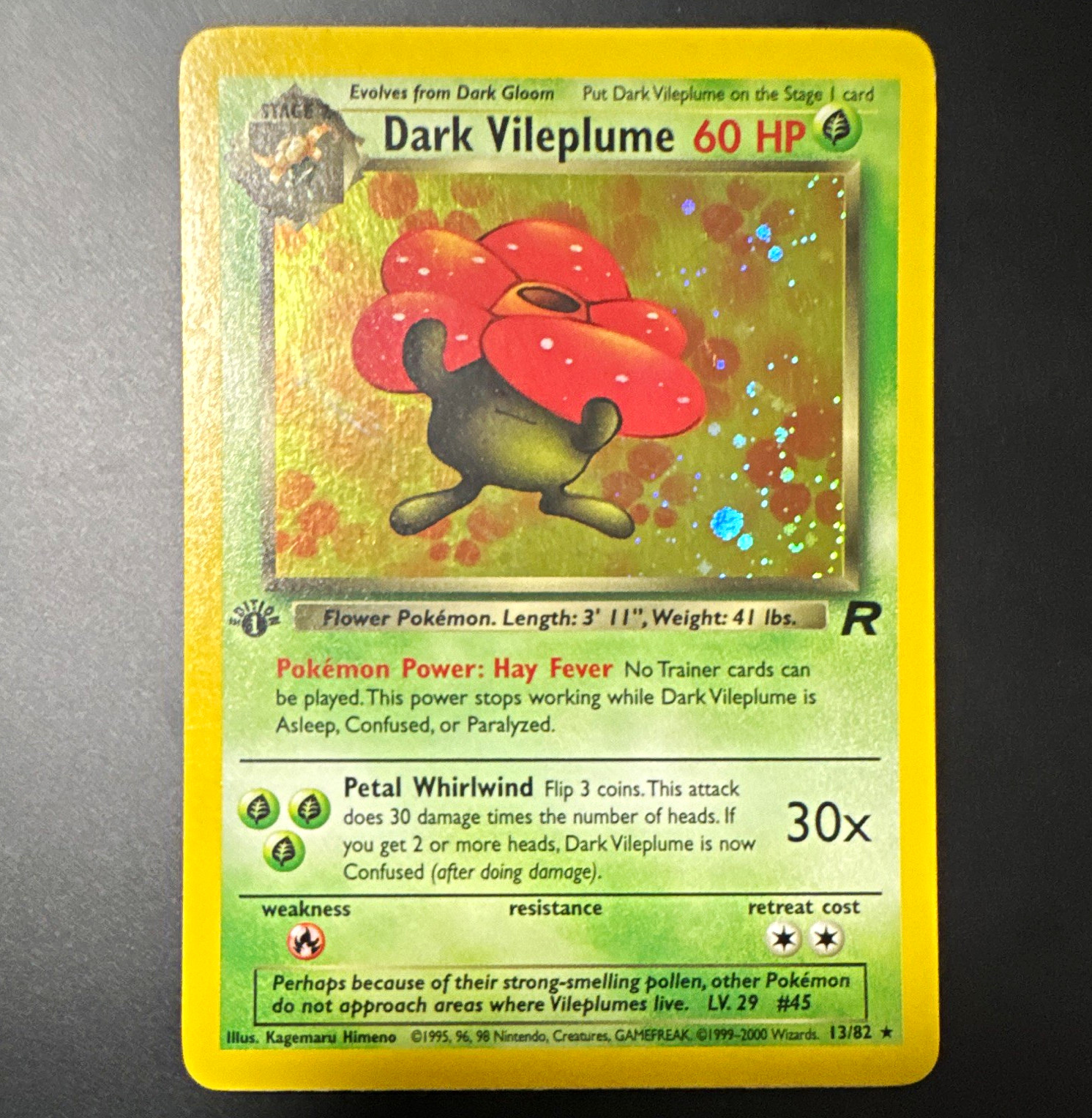Dark Vileplume Holo English Team Rocket 13/82 HP 60 First Edition