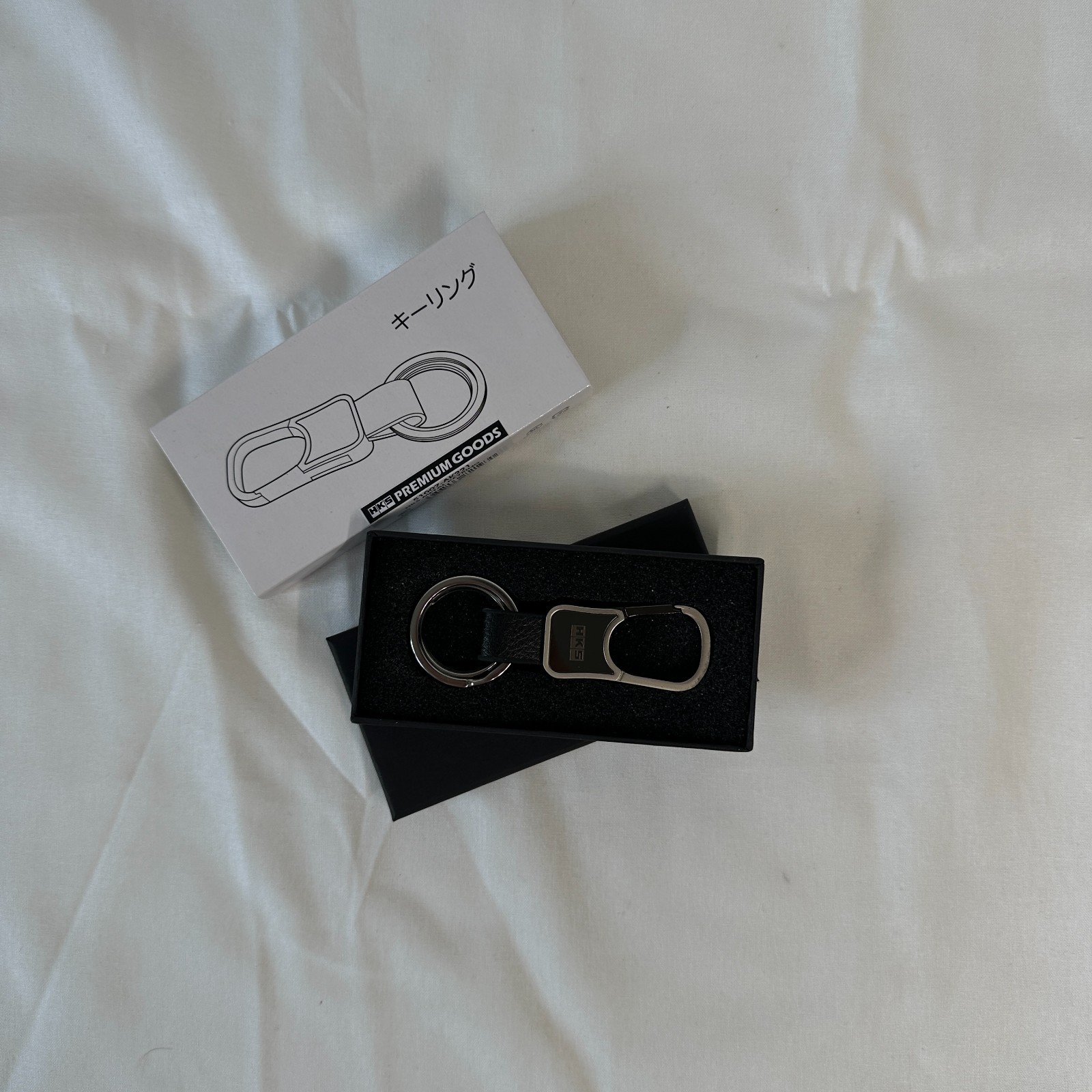 GENUINE HKS KEY RING CARABINER GLOSSY METAL JDM RARE