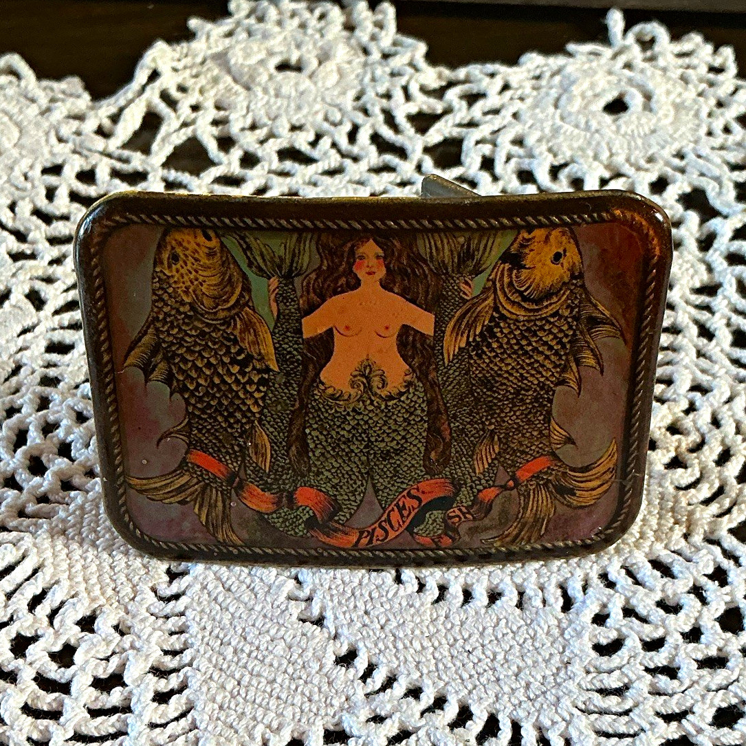 Vintage 1970s Pacifica zodiac series belt buckle, which Fits 1.75 in