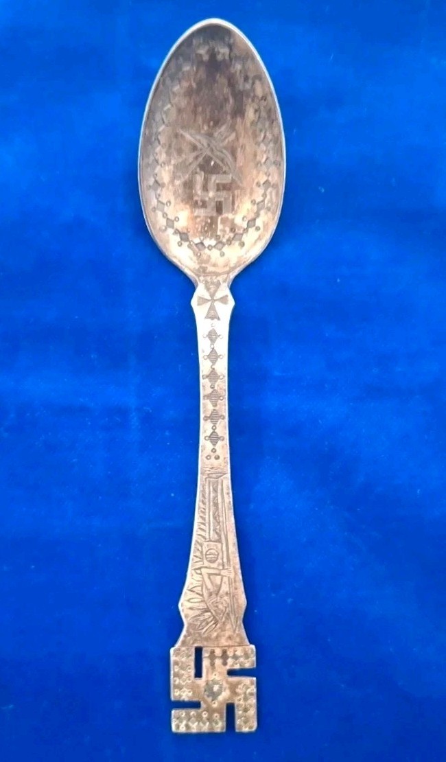 Vintage Navajo Native Rolling Log Sterling Silver Spoon  Engraved