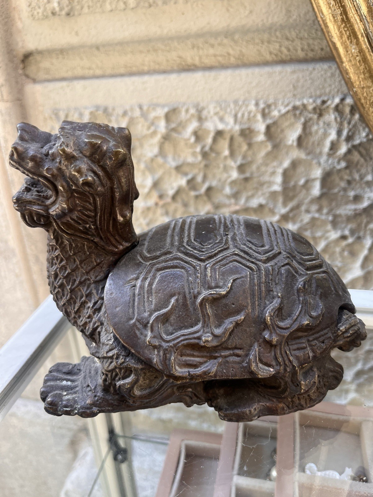 Unique Ancient Roman Wonderful Bronze Turtle Statue Sculpture
