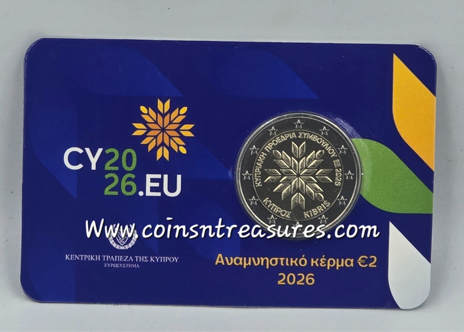 Cyprus 2026 Presidency of Council of Europe 2 euro Bu in card