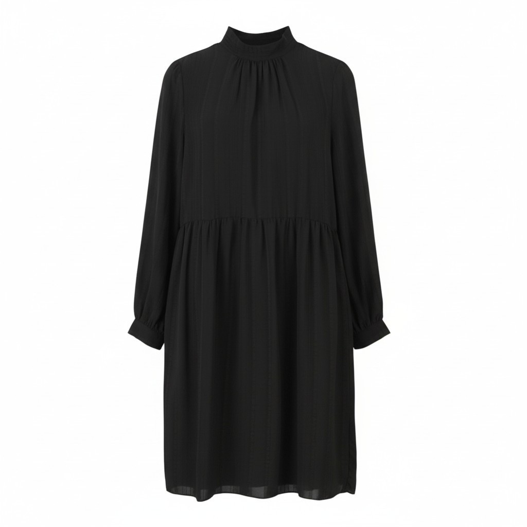FRANSA Mastri 1 Women Dress S Black Loose Mock Neck Long Sleeve Knee-Length * FRANSA Mastri 1 Women Dress S Black Loose Mock Neck Long Sleeve Knee-Length *