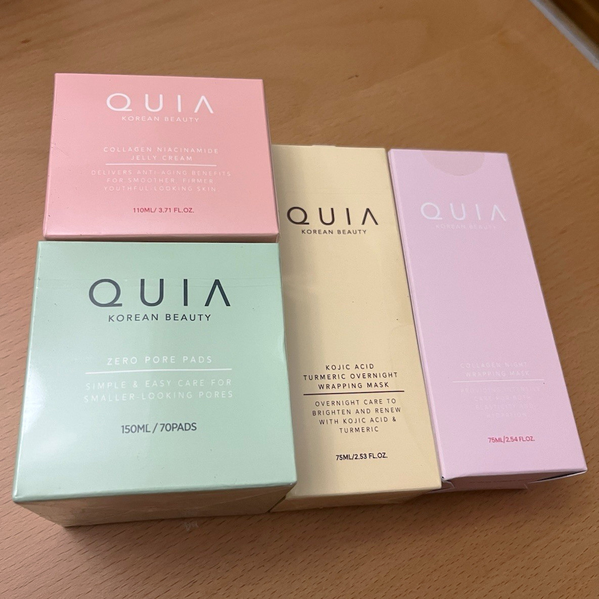 QUIA Korean Beauty Skincare Set: Cream, Pads & Masks (Lot of 4) QUIA Korean Beauty Skincare Set: Cream, Pads & Masks (Lot of 4)