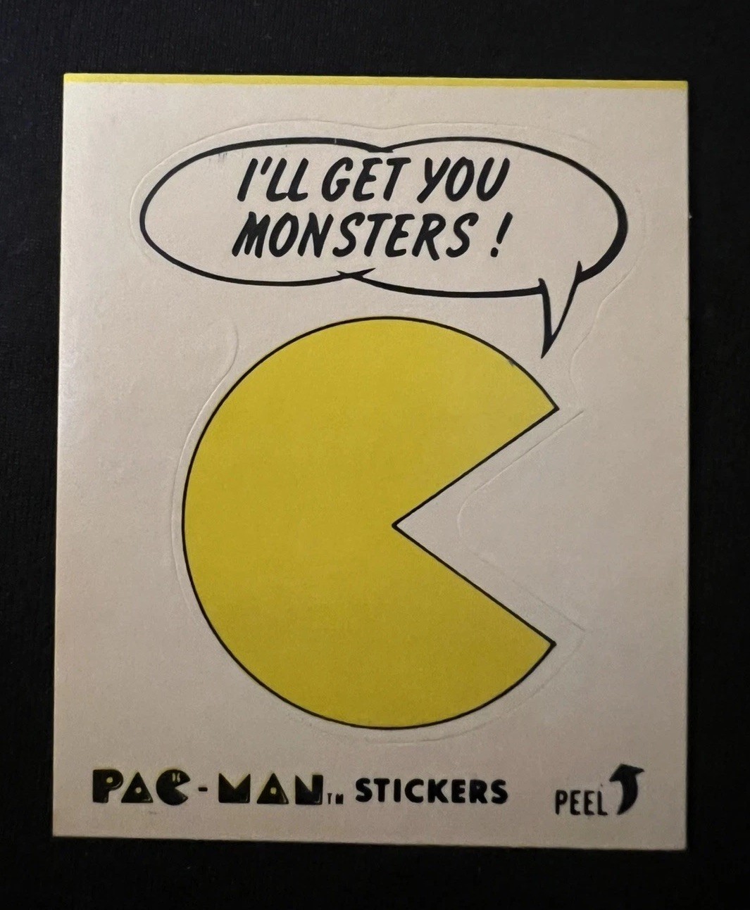 1980 FLEER #31 PAC-MAN *WHITE ROOKIE CARD* STICKER SERIES 1 NO EYES LOW POP NM+ 1980 FLEER #31 PAC-MAN *WHITE ROOKIE CARD* STICKER SERIES 1 NO EYES LOW POP NM+
