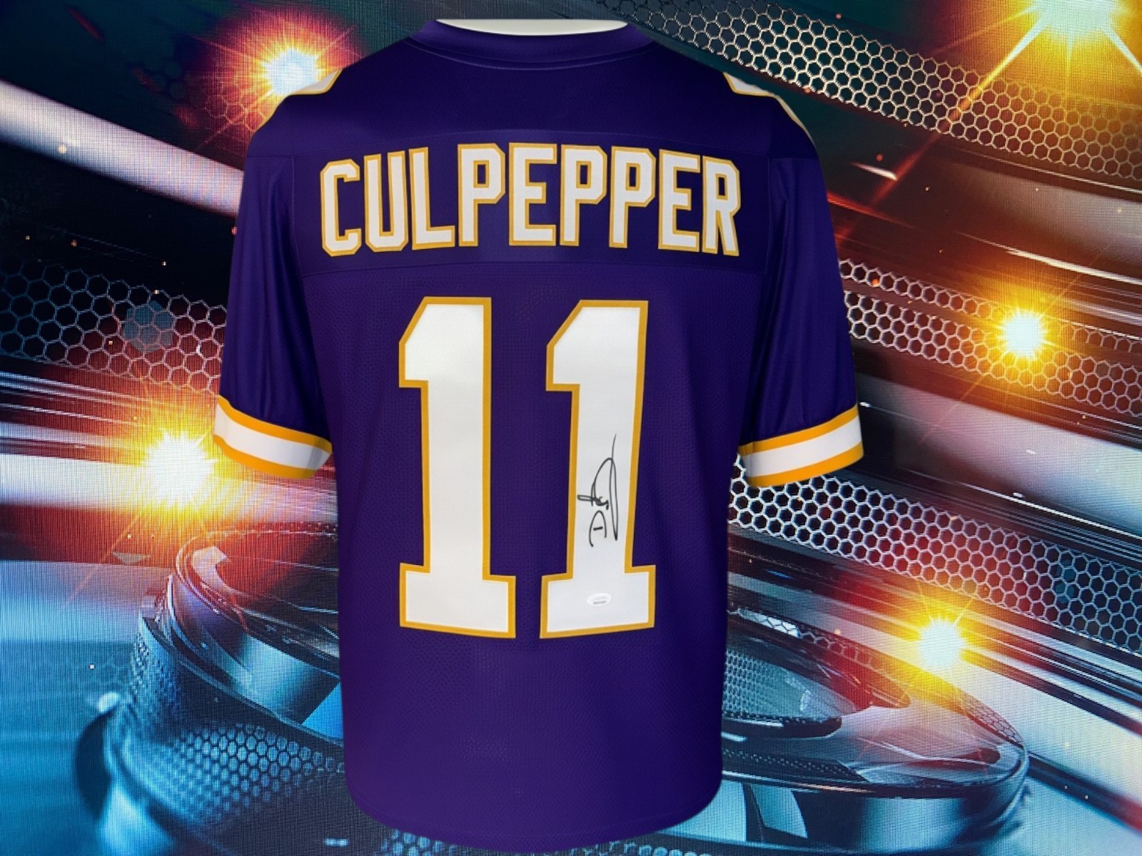 DAUNTE CULPEPPER AUTOGRAPHED CUSTOM MINNESOTA VIKINGS PURPLE JERSEY COA JSA