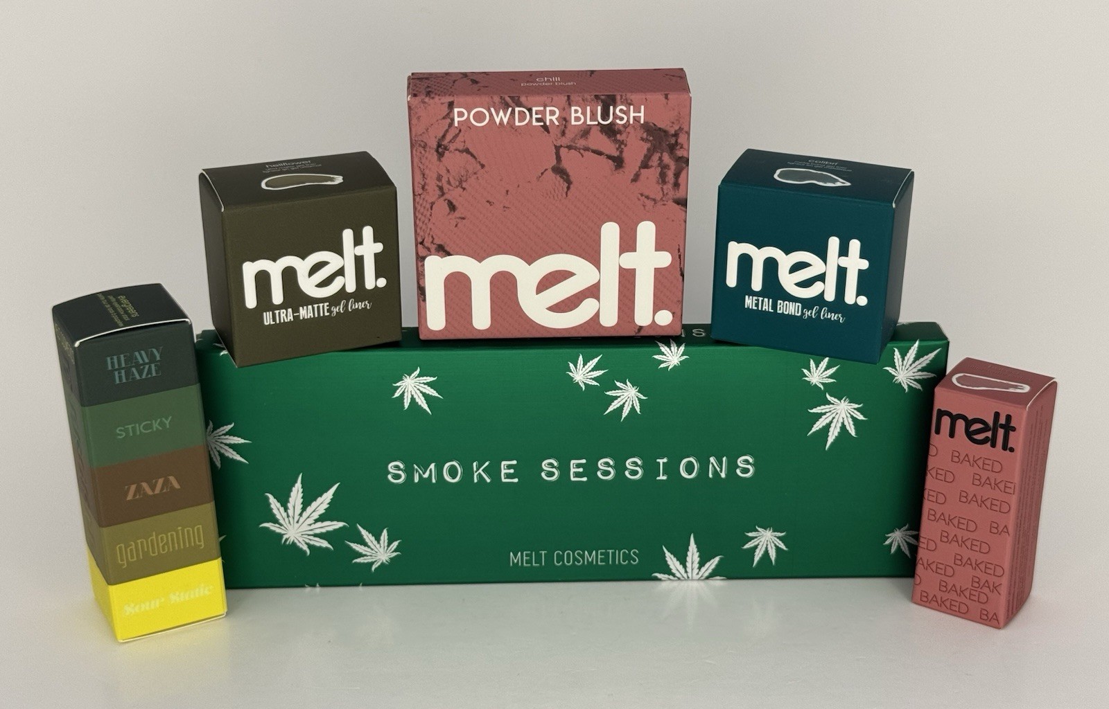 Melt Evergreen Bundle Eyeshadow Stack Lipstick Blush Eyeliners 420 Palette NIB