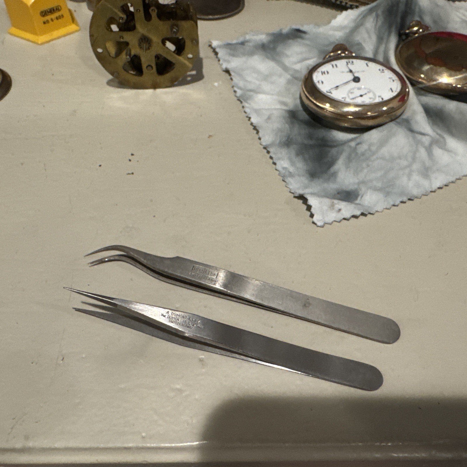COMBO VINTAGE A DUMONT & FILS  3C and REDOCO 7 TWEEZERS WATCHMAKER / JEWELER