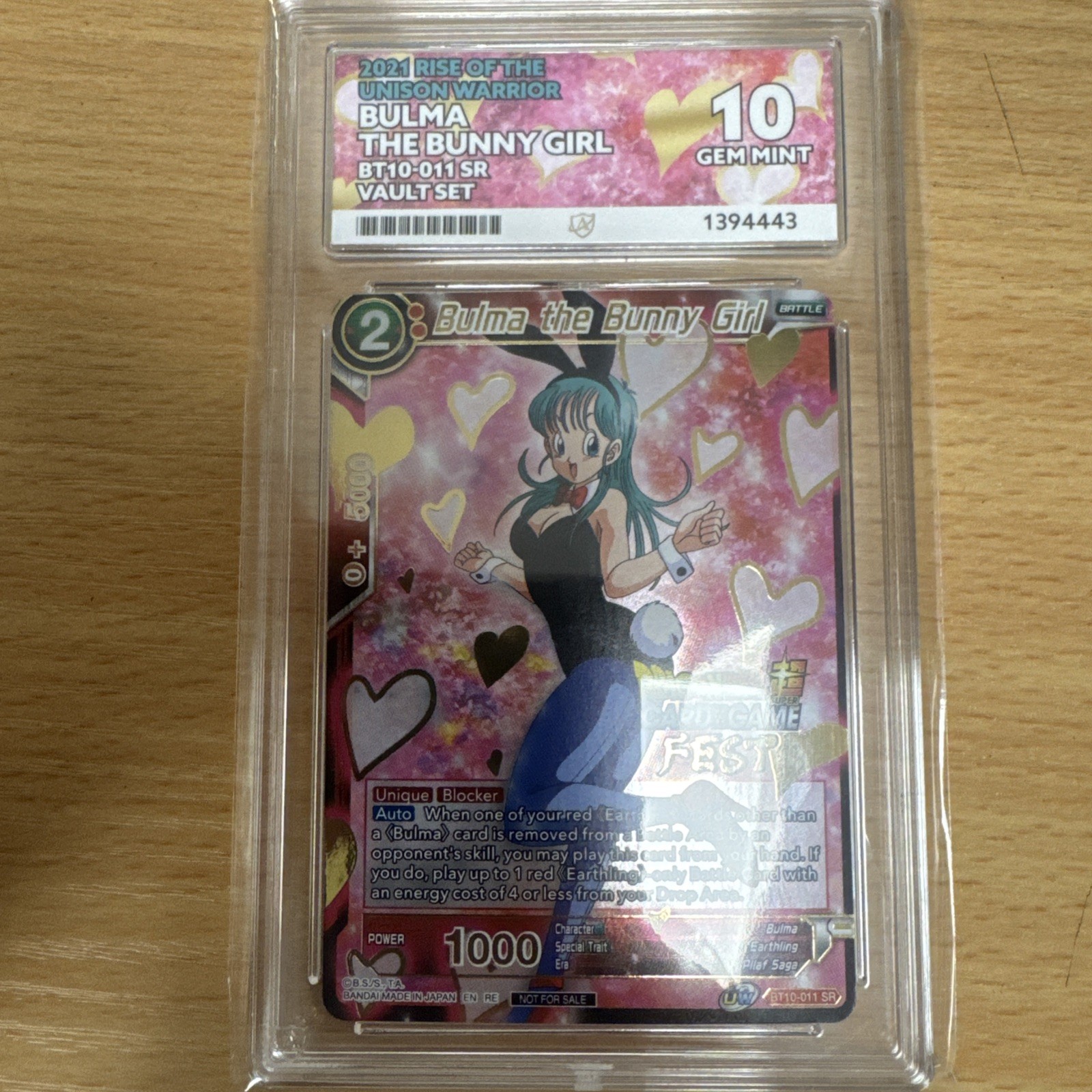 DBS Bulma The Bunny Girl Fest 2021 Vault Set BT10-011 Ace 10 POP 2 DBS Bulma The Bunny Girl Fest 2021 Vault Set BT10-011 Ace 10 POP 2