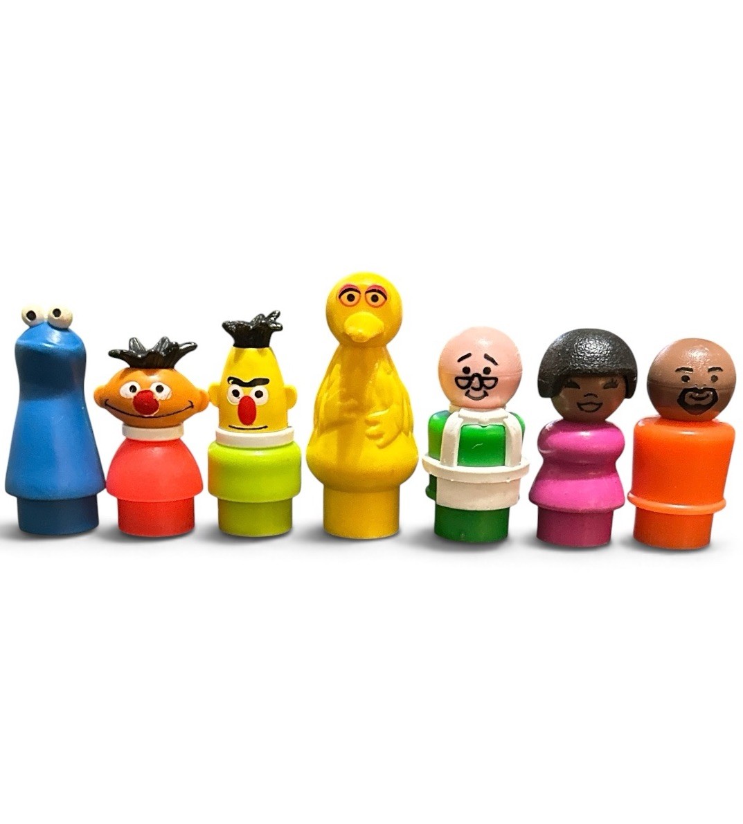 Vtg Fisher Price Little People Sesame Street Lot 7 Gordon Bert Ernie Hooper