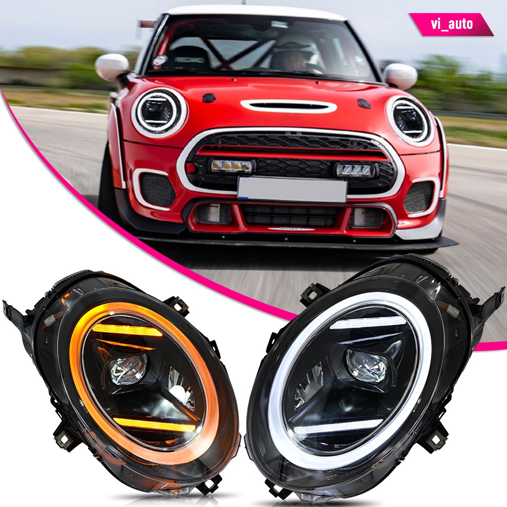 Pair LED Projector Headlights For Mini Cooper F55 F56 F57 2014-2024 Front Lamps Pair LED Projector Headlights For Mini Cooper F55 F56 F57 2014-2024 Front Lamps