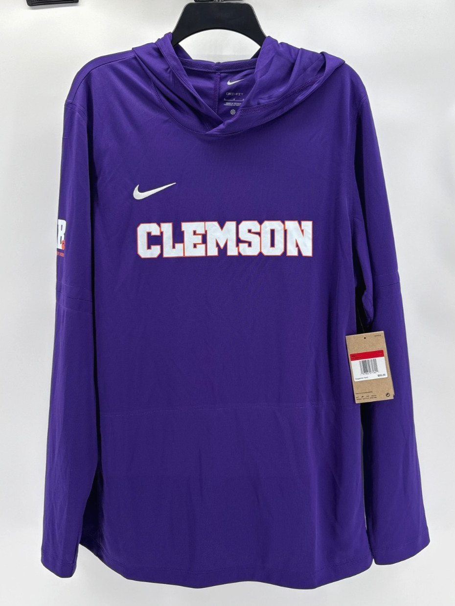 $55 NEW Nike Dri-Fit Clemson Tigers Lightweight Hoodie Pullover Men\'s Sz. Large