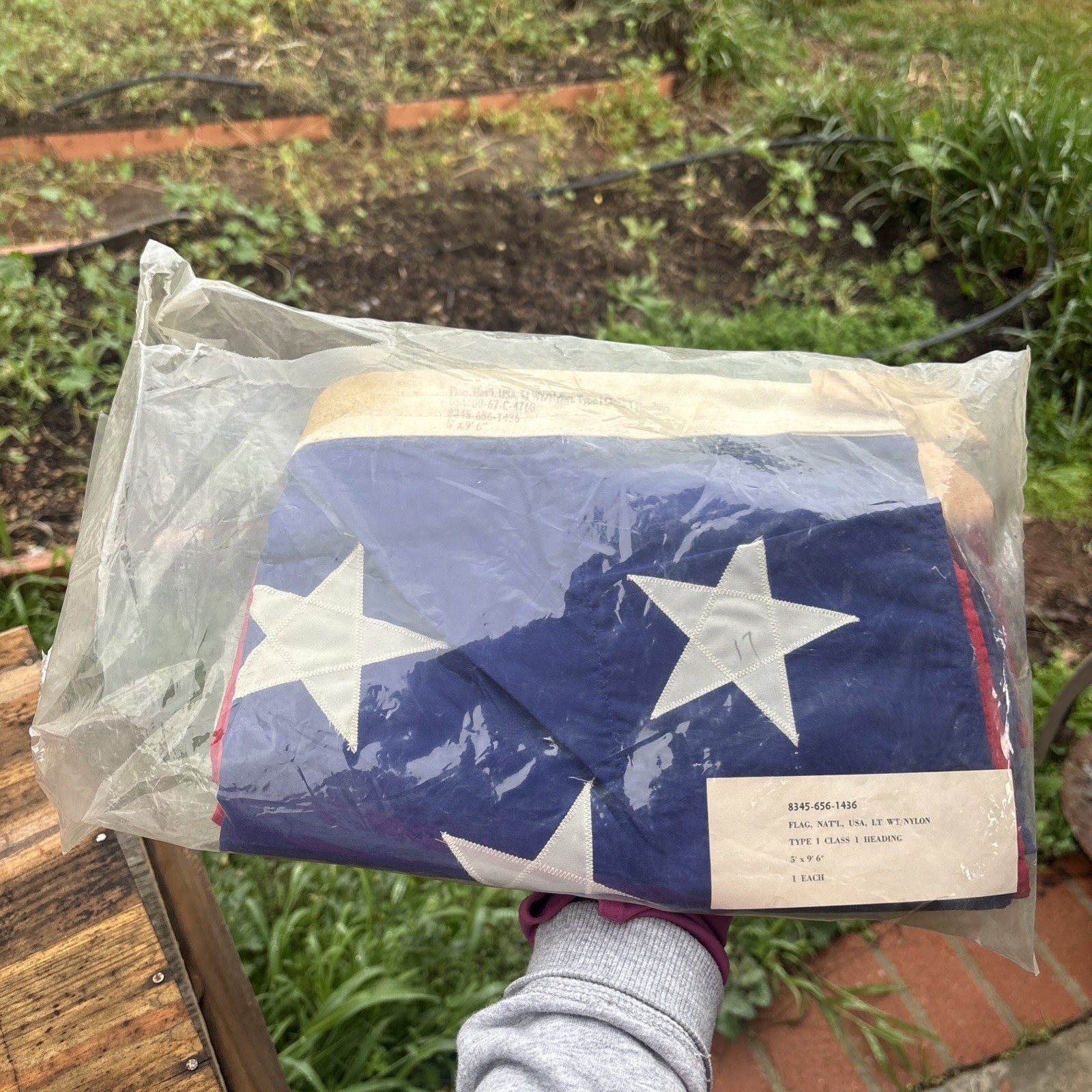 NIB Vintage 50 Star Militar American Flag Sewn Stars 6’x9’6” New Check