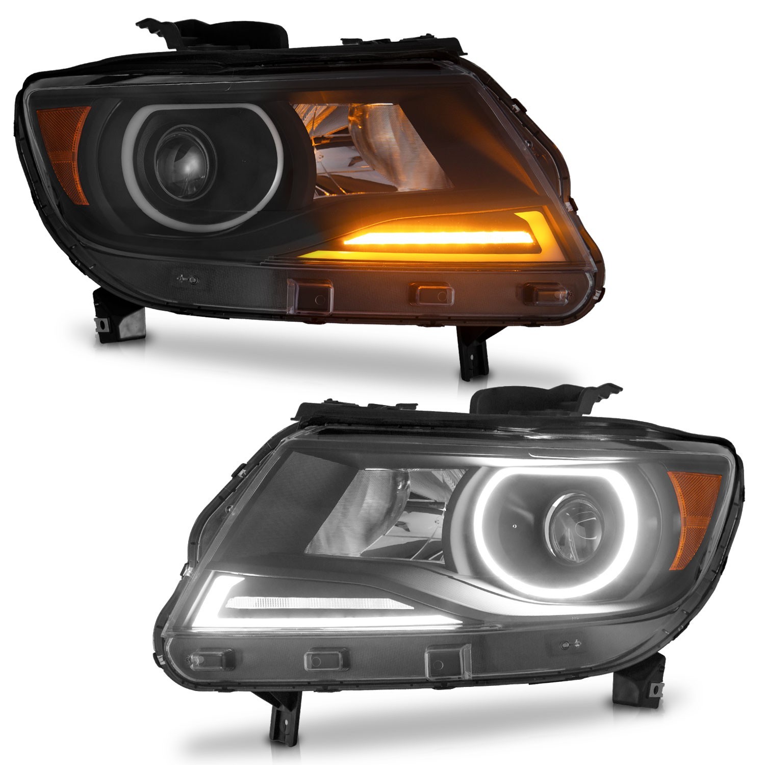 WEELMOTO Pair Headlights Sequential LED For 2015-2022 Chevy Colorado Black WEELMOTO Pair Headlights Sequential LED For 2015-2022 Chevy Colorado Black