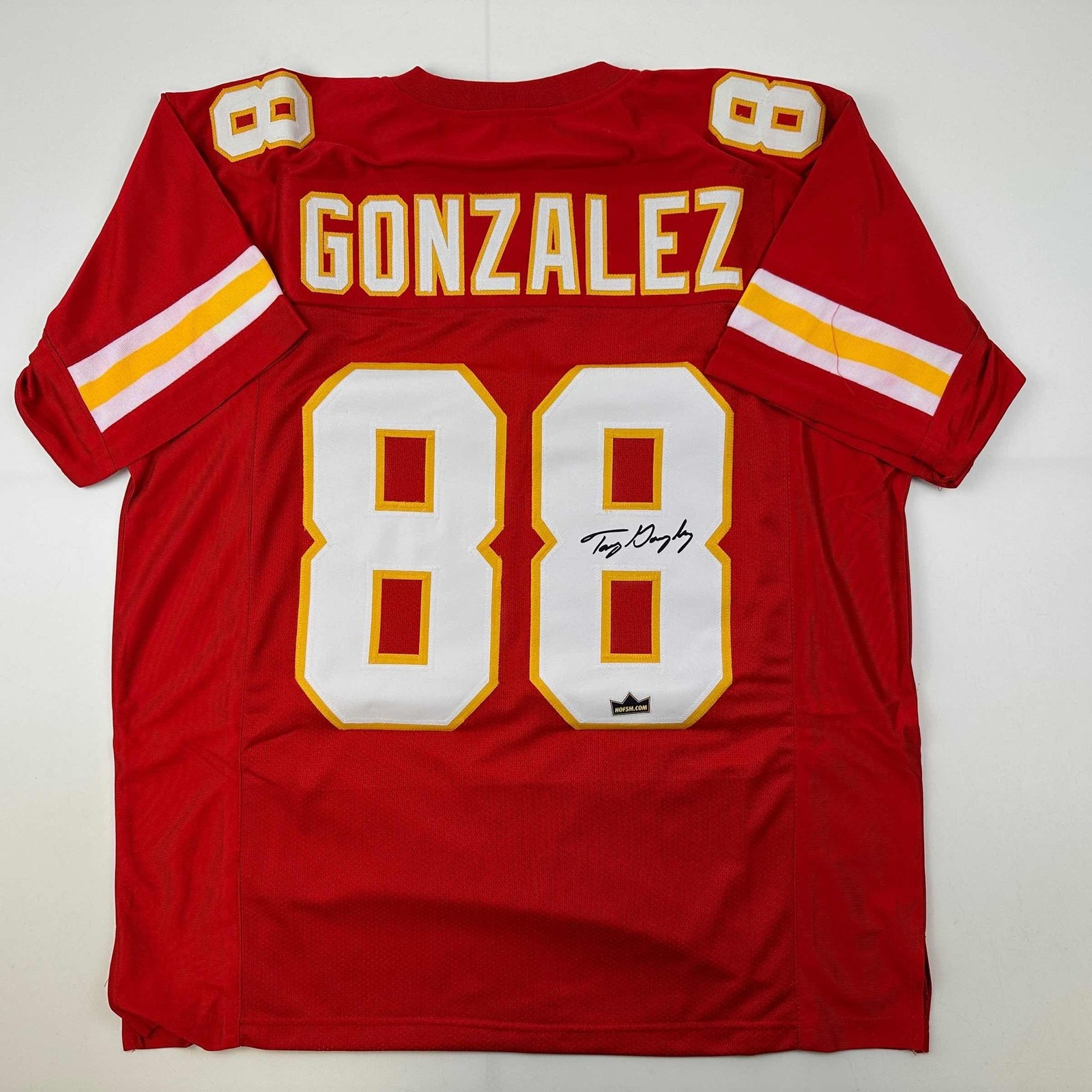 Facsimile Autographed Tony Gonzalez Kansas City Red Jersey Size Men's XL Facsimile Autographed Tony Gonzalez Kansas City Red Jersey Size Men's XL