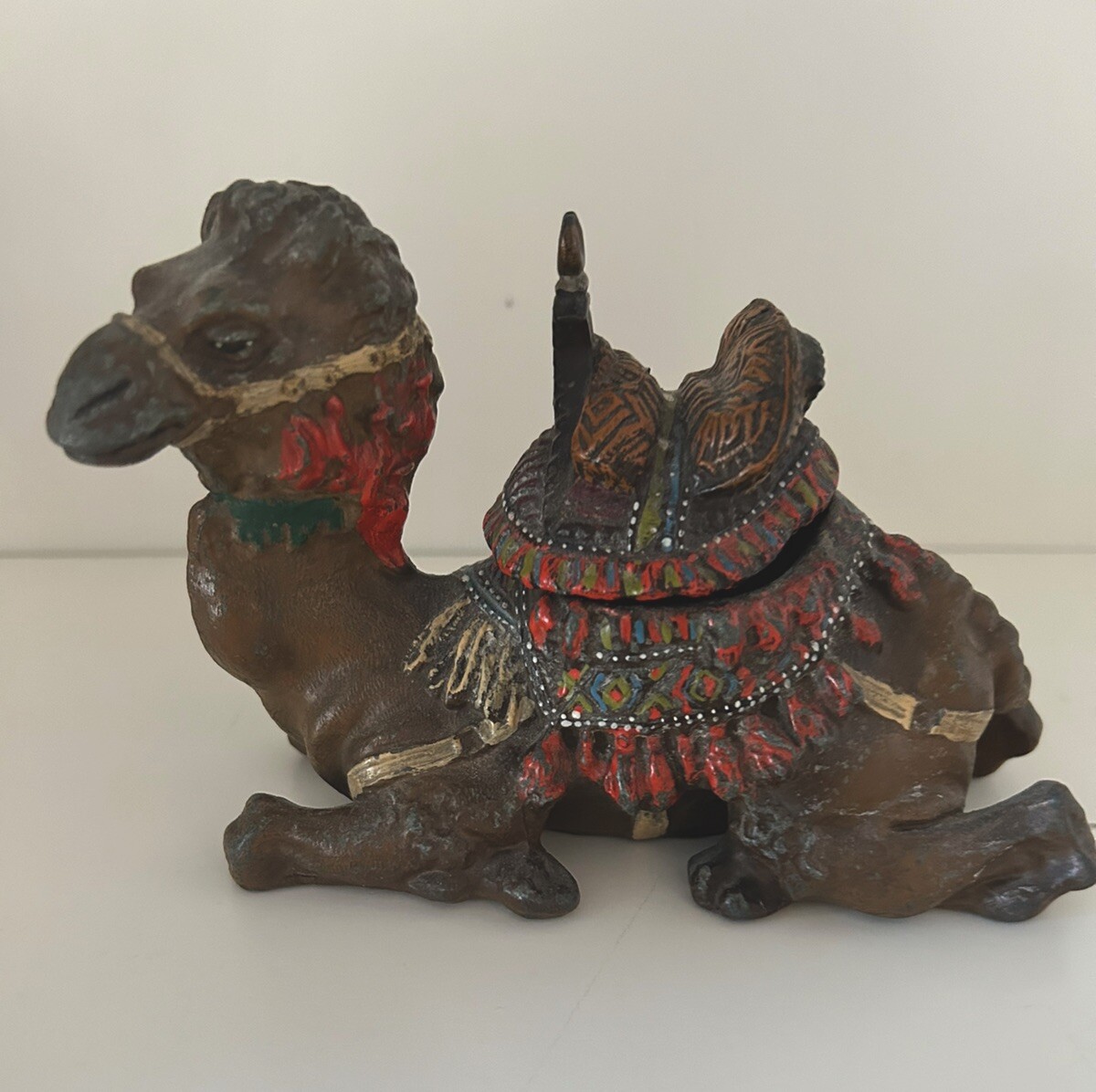 Antique Inkwell Figural Camel Circa 1890 - 1900 Judd Figural Camel Hand Painted Antique Inkwell Figural Camel Circa 1890 - 1900 Judd Figural Camel Hand Painted