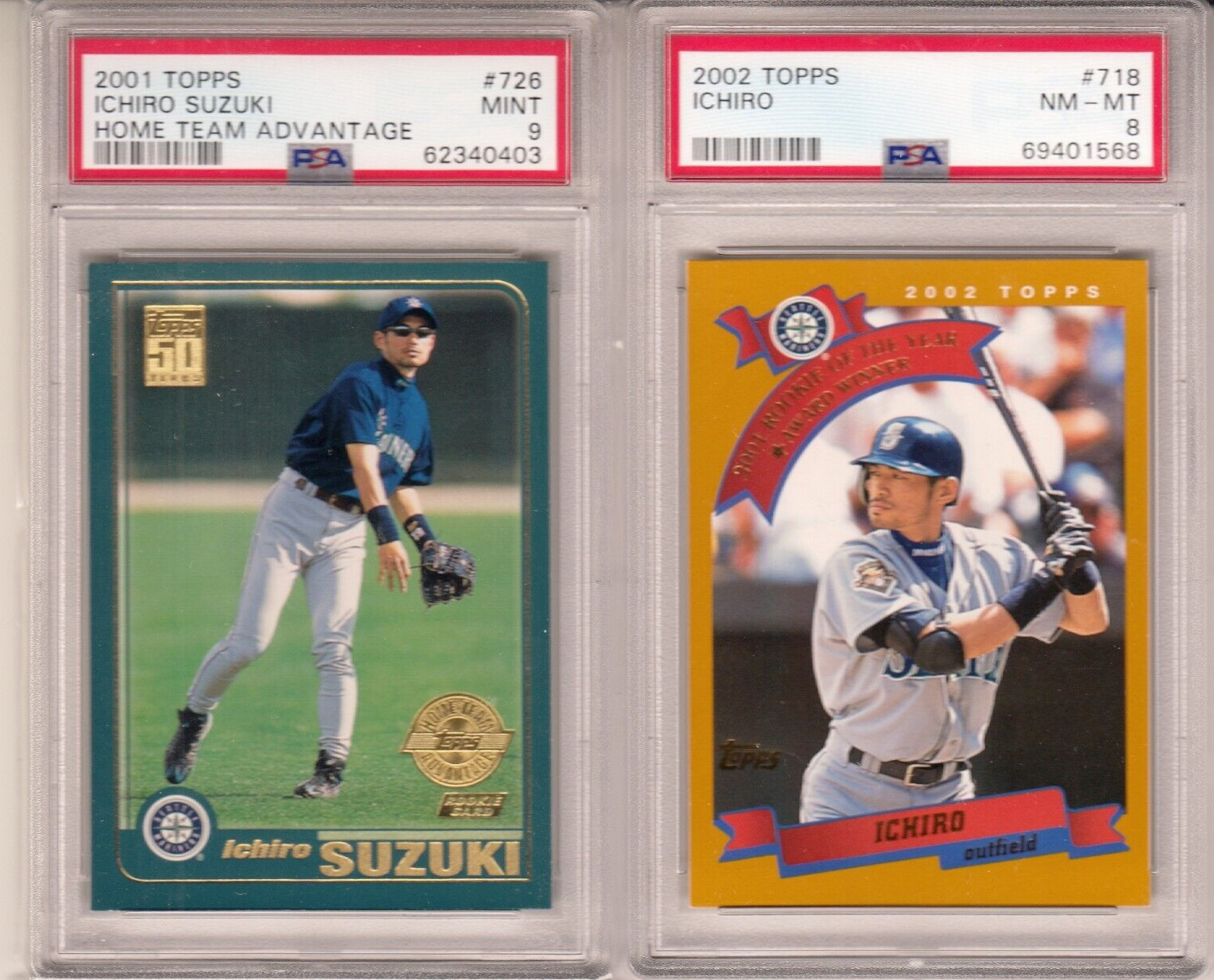 2001/02 TOPPS HTA #726 ICHIRO SUZUKI ROOKIE CARD PSA 9+ROOKIE.. YEAR PSA 8+BONUS 2001/02 TOPPS HTA #726 ICHIRO SUZUKI ROOKIE CARD PSA 9+ROOKIE.. YEAR PSA 8+BONUS