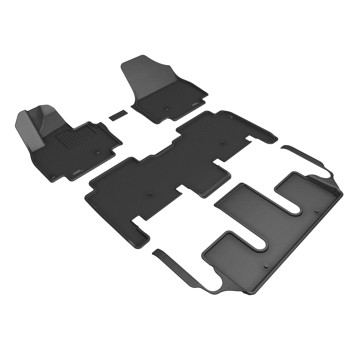 3D Maxpider 2024-2026 Fits Kia Ev9 6-Seat Kagu Black 1st 2nd 3rd Row Floor Mat