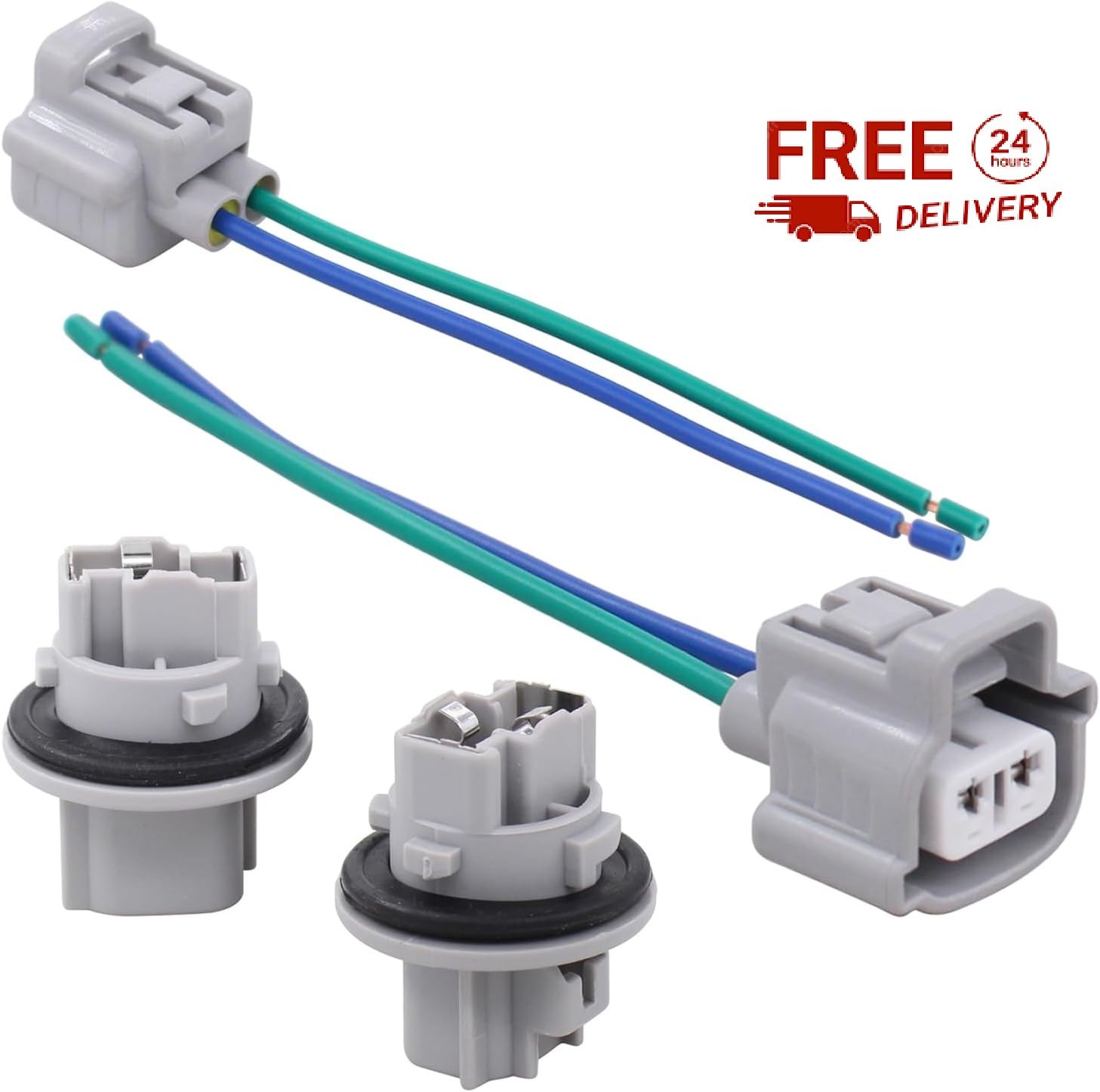 2Pcs Turn Signal Socket Plug and Connector Pigtail Harness Wiring for Toyota Hig 2Pcs Turn Signal Socket Plug and Connector Pigtail Harness Wiring for Toyota Hig