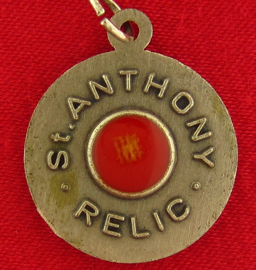 Vintage SAINT ANTHONY Relic Medal 3RD CLASS Religious Catholic Relic Cloth Medal