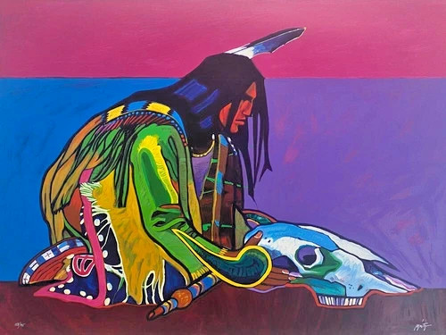 John Nieto Prayer for Return of the Buffalo S/N  COA Serigraph Large Mint