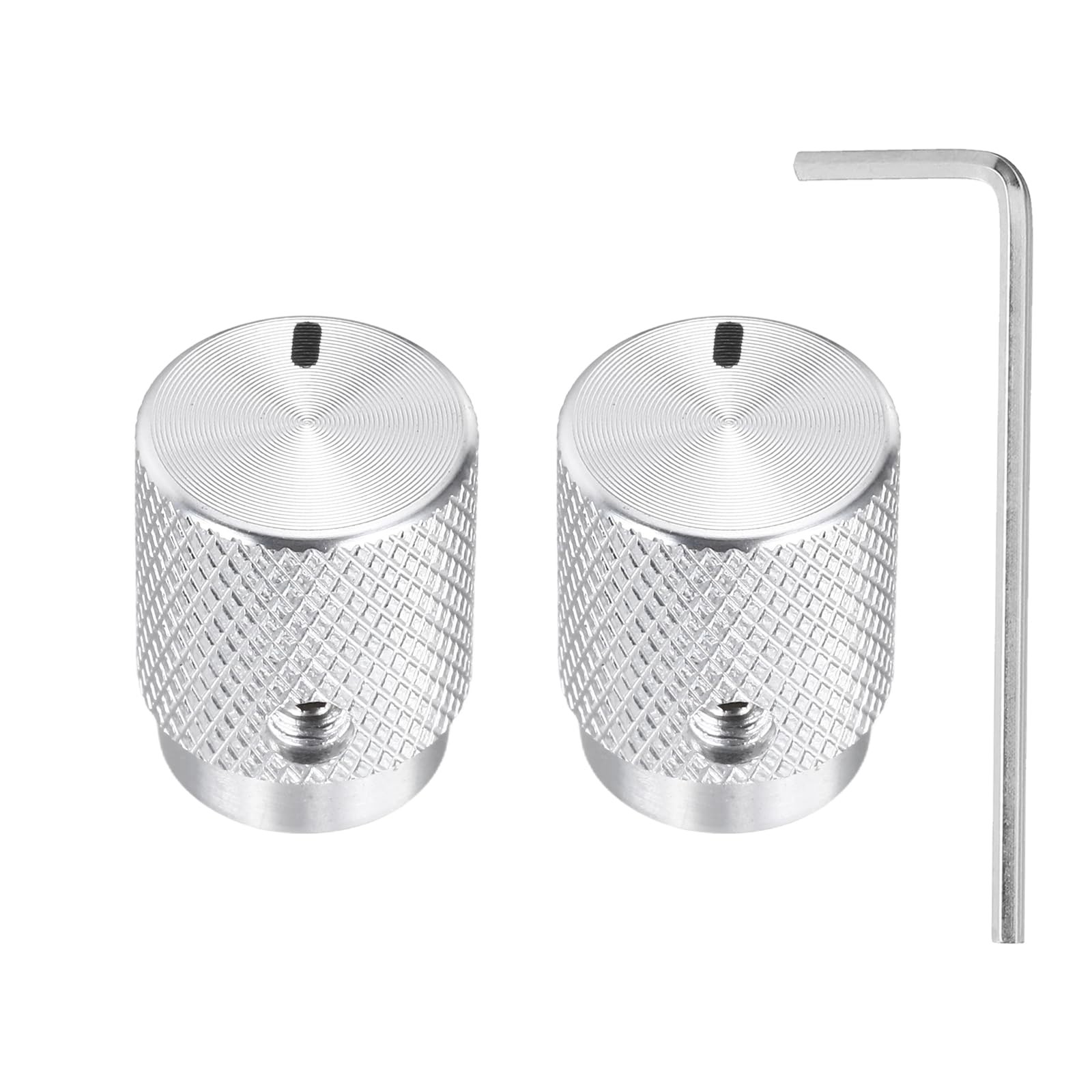 MECCANIXITY 2pc Oval Indicator Bright Silver Knobs 6mm