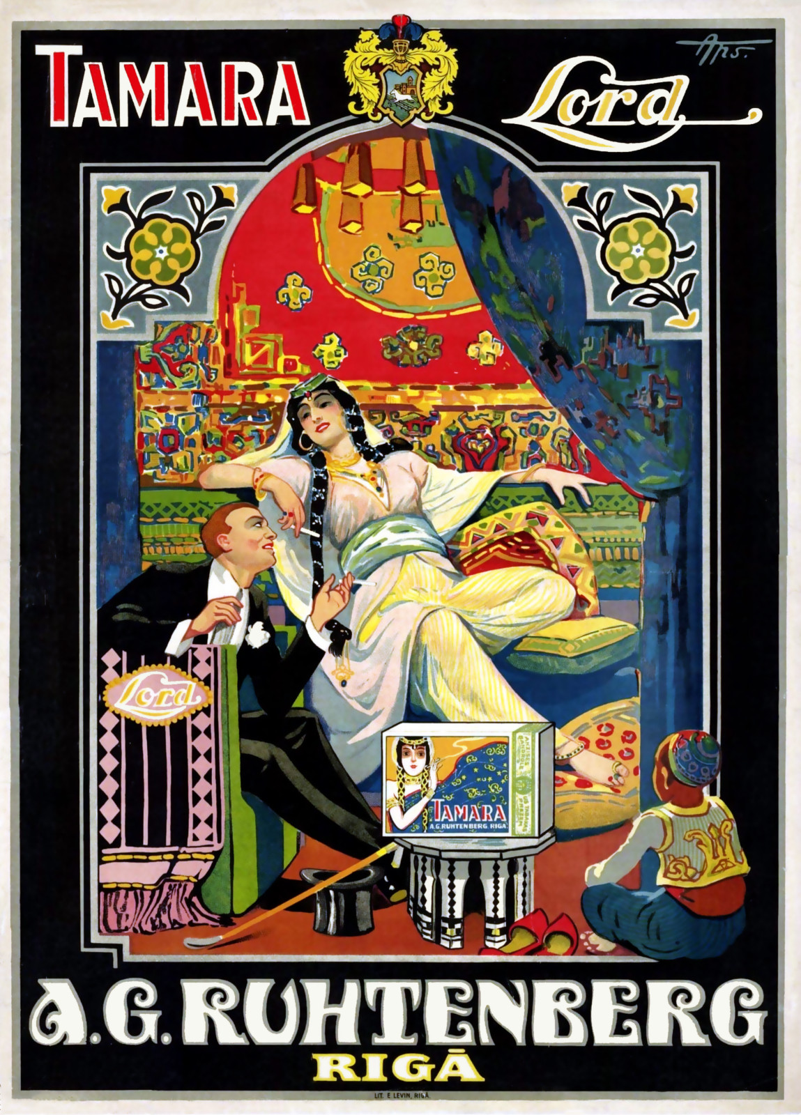 Vintage Tamara Lord Cigarettes Poster 24x36 Art Deco Riga Tobacco Ad Wall Art Vintage Tamara Lord Cigarettes Poster 24x36 Art Deco Riga Tobacco Ad Wall Art