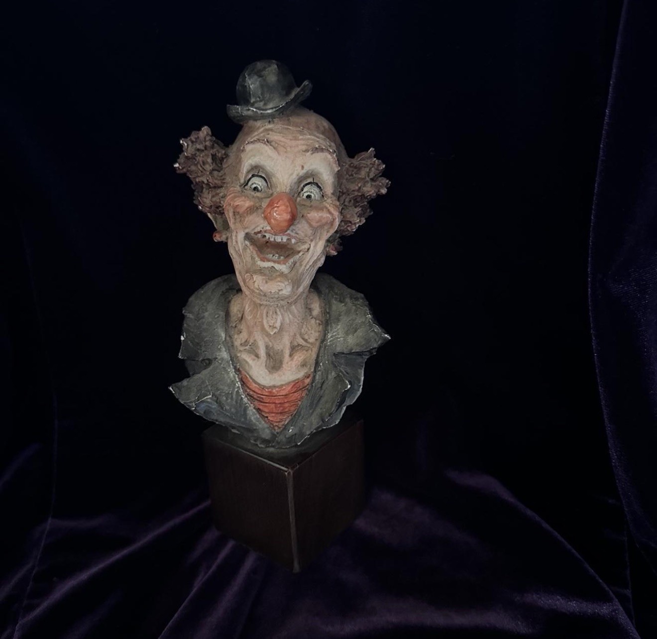 Vintage Giuseppe Armani Clown Bust Figurine Capodimonte Sculpture Italy Signed
