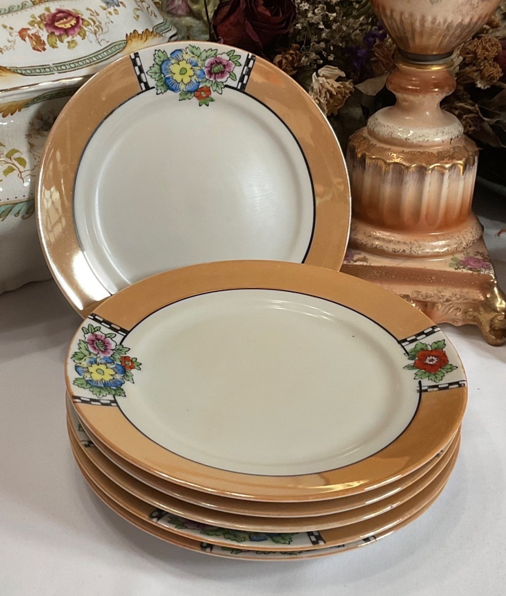 ( Set of 6 ) Vintage Noritake M Hand Painted Japan 7.25